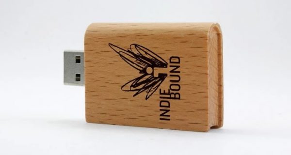 USB boek van hout met logo bedrukking