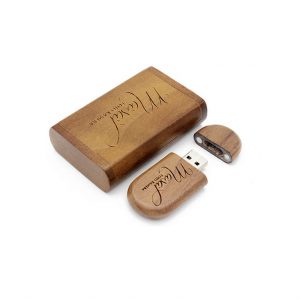 Giftbox Hout Ovaal USB